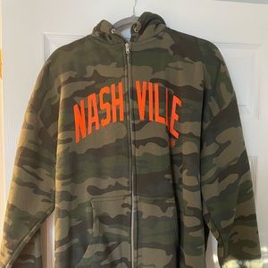 Project 615 Camo hooded zip up sweatshirt XL